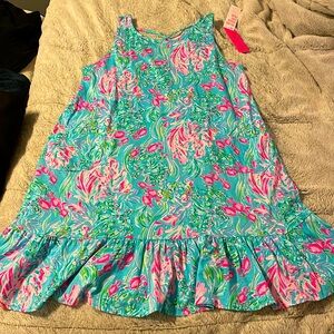 Lily Pulitzer NWT Kristen Flounce Dress - XXL - Amalfi Blue Fish